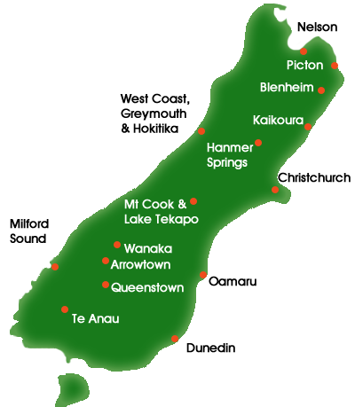 map south island nz Things To Do In The South Island Of New Zealand map south island nz