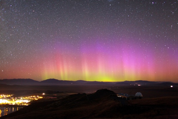 Southern Lights In Lake Tekapo New Zealand Aurora Australis