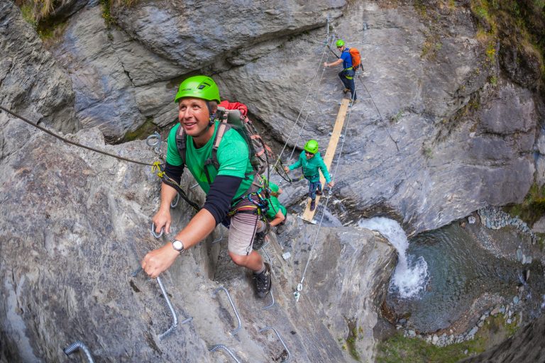 wanaka-wild-wire-waterfall-climbing-adventure-feature-1 | Must Do New Zealand WildWire Wanaka via ferrata waterfall climb at Twin Falls, Lake Wanaka