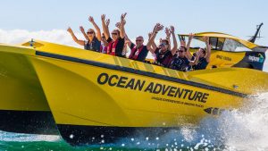 ocean adventure fast boat going to the hole in the rock,bay of islands