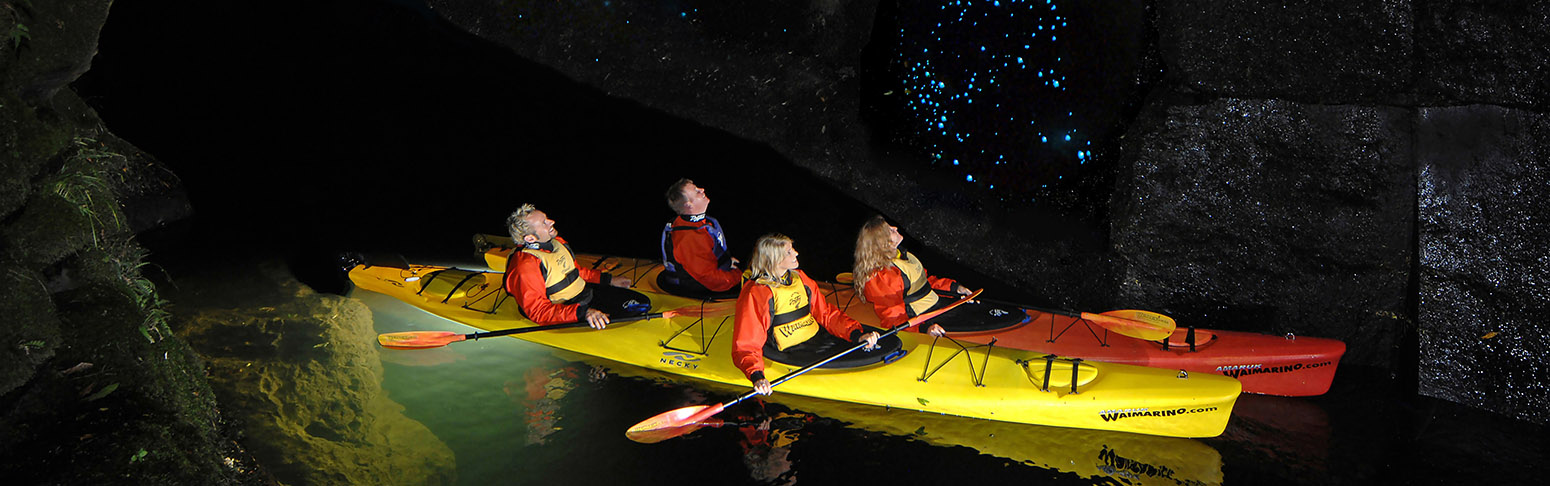 Glowworm cave tour by kayak