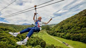 Young Tourist on the Ziplining adventure In Kaikoura