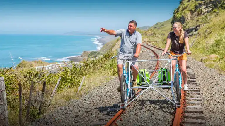 Gisborne rail bike tour through scenic countryside
