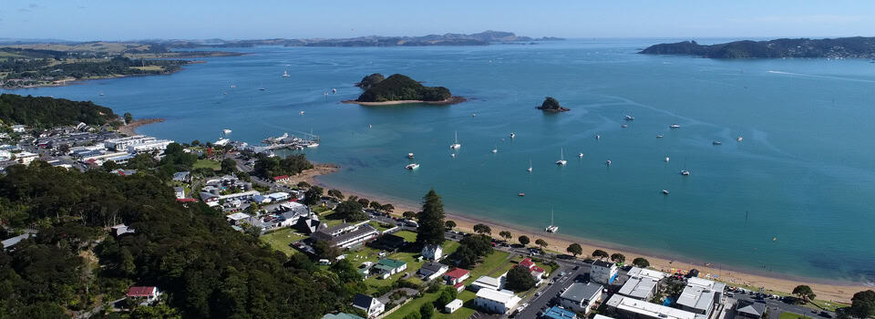 Drone View over Paihia Waterfront