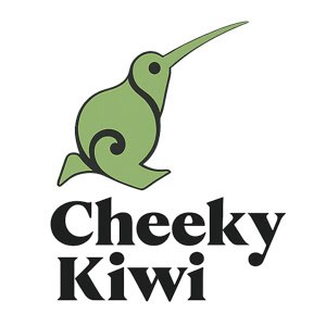 Cheeky Kiwi logo featuring a stylized green kiwi bird above the bold Cheeky Kiwi wordmark.