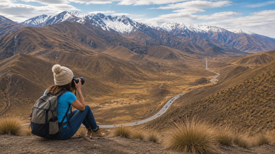 a short hike allows for views oover the lindis Pass